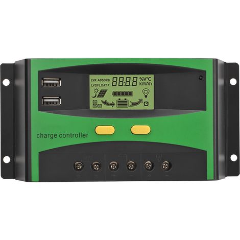 Régulateur solaire intelligent 60A 12V 24V écran LCD affichage courant reconnaissance automatique panneau solaire chargeur contrôleur (1/5)
