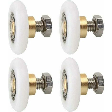 Roulettes de porte de douche 23 mm – Lot de 4 – Nylon avec mandrin en cuivre – Glissement fluide et silencieux (1/4)