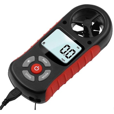anémomètre portatif avec écran LCD, outil de mesure numérique portatif (1/5)