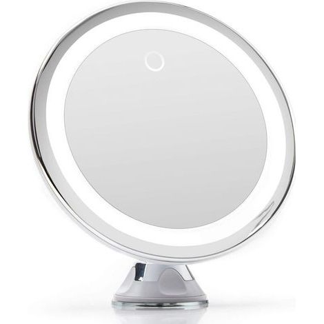 10x Magnifying Mirror with LED Light – 14 Lamps – Suction Cup Mount – Dimmable Natural Lighting for Makeup and Grooming (1/5)