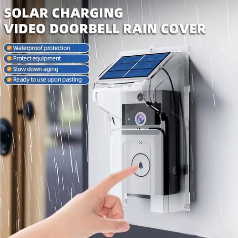 Sonnette vidéo sans fil avec protection solaire contre la pluie, longue autonomie en veille, interphone à distorsion vocale, caméra de surveillance-AquaForge