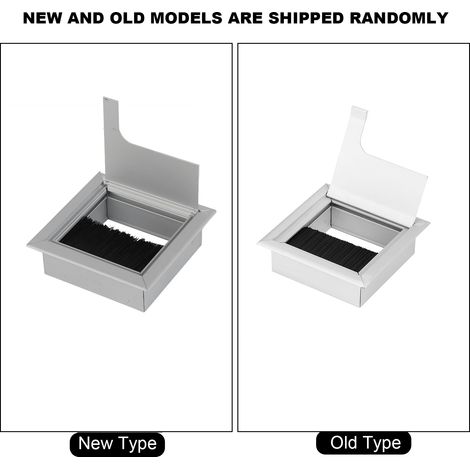 Cubierta de aluminio para la gestión de cables de escritorio, con abertura para cajones de ordenador – Aluminio, disponible en tamaños grande/mediano/pequeño, color negro, 1 unidad (1/5)