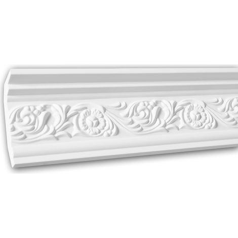 Cornice soffitto parete 150274F Profhome modanatura tipo stucco cornice flessibile modanatura stile rococò barocco bianco 2 m