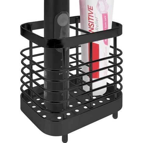 Soporte para cepillos de dientes de baño，Soporte de acero inoxidable para cepillos de dientes eléctricos，Con orificio de drenaje (1/5)