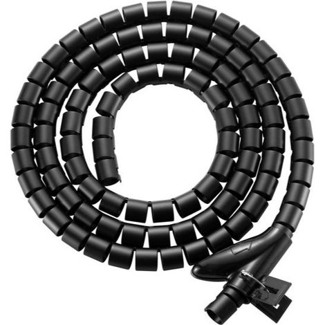 Kabelspirale deequip 650868 mit Clip 2,5 Meter Farbe schwarz