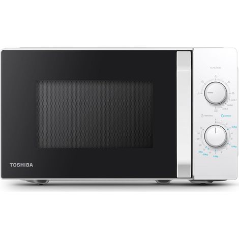 Toshiba MW2-MG20P(WH) Forno a microonde 3 in 1 con grill, 20 l, 5 livelli di potenza regolabili, timer, 800 W, grill 1000 W, bianco