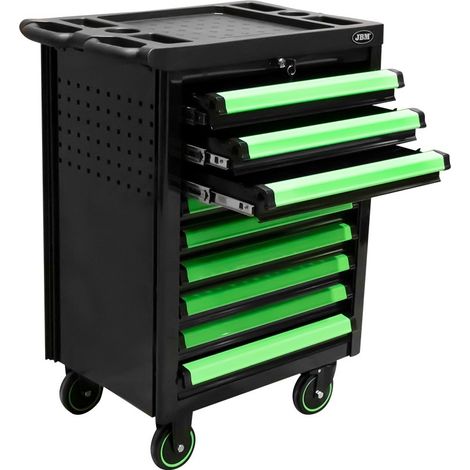 CARRO DE HERRAMIENTAS CON 9 CAJONES VACÍO - VERDE JBM 53867 (1/4)