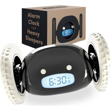 Réveil Matin Roulant Forte Sonnerie Reveil Puissant Gros Dormeurs pour Sourd Tres Bruyant Chambre Adulte Enfant Adolescent Reveil (1/5)