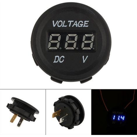 Voltmètre à affichage numérique LED CC 12 V-24 V pour voiture et moto, étanche, ZY (1/5)