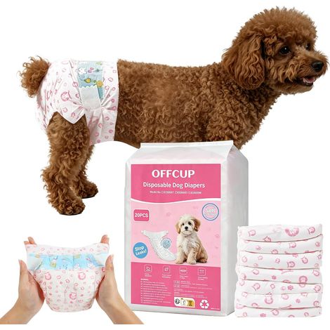 Couches pour Chiens, 24 Pièces Couches Jetables Super Absorbantes (1/5)