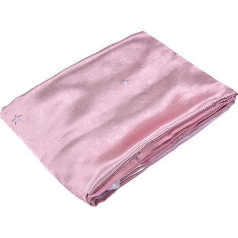 Rideau occultant double paroi respirante en polyester naturel, rose, idéal pour chambre, salon ou salle de classe. (1/5)