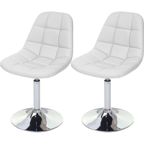 [JAMAIS UTILISÉ] 2x chaise de salle à manger Cascina, fauteuil pitovante, chrome, similicuir blanc
