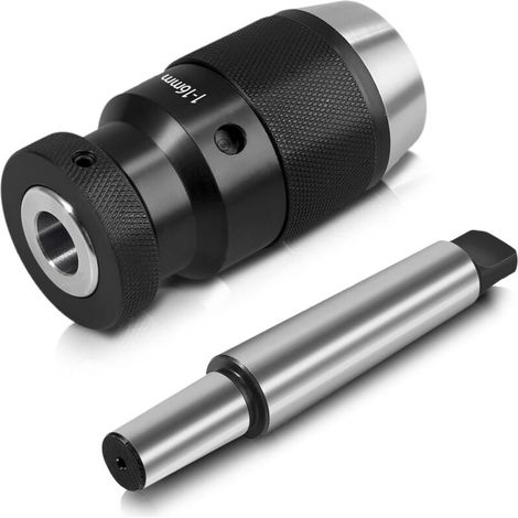 Mandrin de perceuse sans clé 1-16mm – Serrage automatique MT2 – Arbre B16 pour tours et perceuses – Haute précision (1/5)