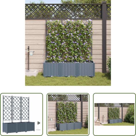Pot de jardin - Cache-pot de jardin 3 pcs Gris Clair Acier (1/5)