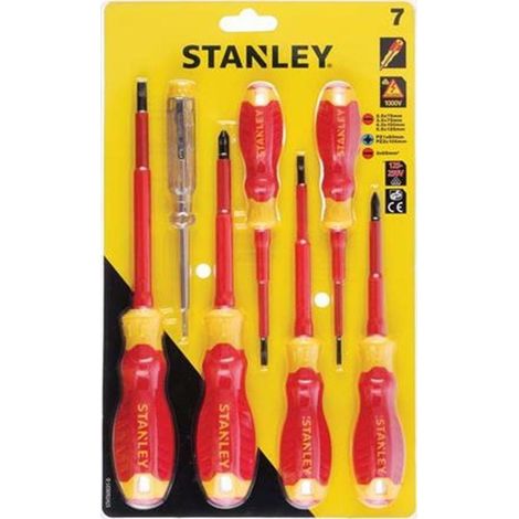 Cacciaviti VDE STANLEY 7 pezzi /PZ2+SL4+TESTER/