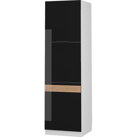 Küchenschränke Fame-Line, Schwarz Eiche hochglanz, 60 cm, Vicco