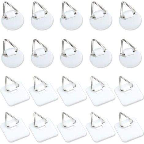 Lot de 20 supports adhésifs invisibles de 2,5 cm, supports verticaux adhésifs pour plaques murales, plaques murales pour assiettes, tableaux, art décoratif (blanc)