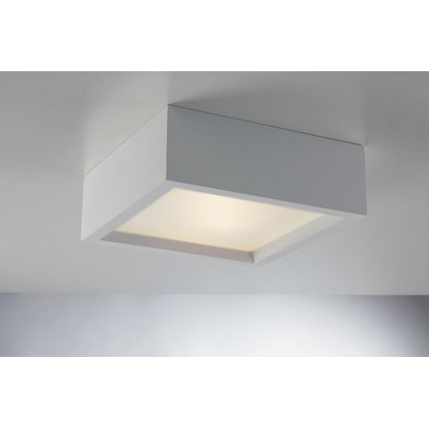 Plafoniera GABRIEL quadrata in gesso bianco verniciabile 25 cm. (1/3)