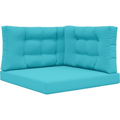 Sofakissen für draußen 3 pcs Türkis Polyester vidaXL