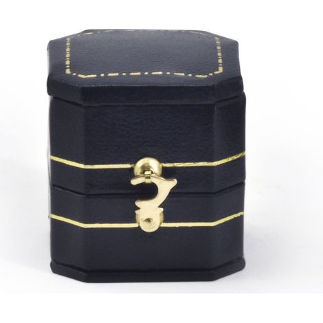 Vintage-Ringbox, Schmuckaufbewahrungsbox, Aufbewahrungsbox aus PU-Leder (blau) (1/5)