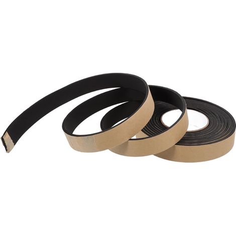 SECFOU Cinta Aislante para Puertas de Eva Negro 4mm Gros Adhesivo (1/5)