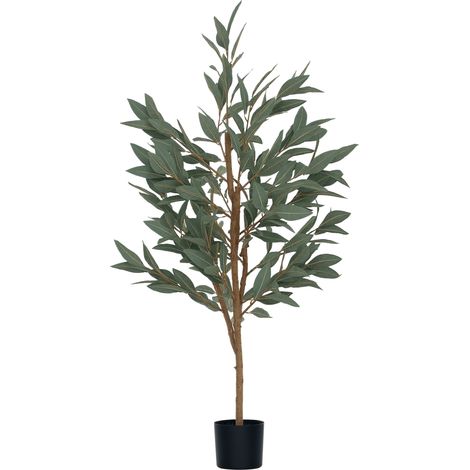 Albero di alloro artificiale da 150 cm, decorazione per casa, ufficio, balcone, camera da letto, colore verde.