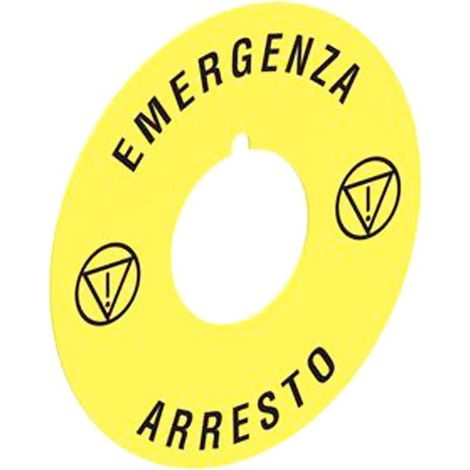 Disco Plastico 60Mm Emergenza-Arresto ( Lovato Cod. Lpxau114 ) (1/2)