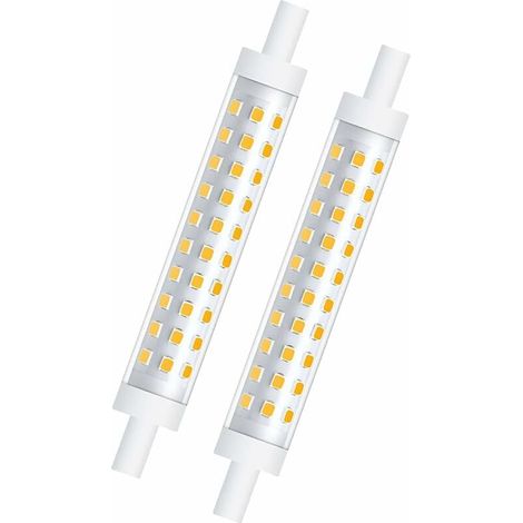 2 Stück 10W R7s 118mm dimmbare LED-Lampe Warmweiß 3000K 100W Halogen-Äquivalent Linearer Doppelsockel-Reflektor-Flutlichtstrahler für Garten, öffentliche Bereiche, Flure, Straßenbeleuchtung, Flutlicht