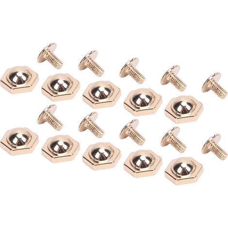 50 Sets 10-mm-Nieten und -Zapfen, Metall-Sechskantnieten, Schlitzschrauben-Set für Lederarbeiten, Einfassungen, Bekleidungsdekoration, Hellgold (1/5)
