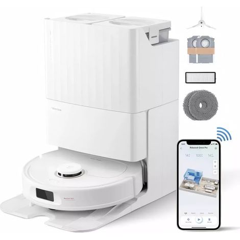 Roborock Qrevo Pro Aspirateur robot laveur avec lavage à l'eau chaude à 60 °C (version améliorée du Qrevo S/S7 Max Ultra)