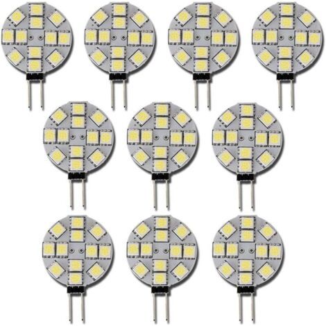 QORVA-Lot de 10 ampoules LED G4 12 V CC, non dimmables, blanc 6000 K, remplaçant les ampoules halogènes 20 W pour cuisine, camping-car, caravane, remorque ou bateau.