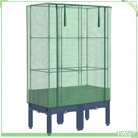 Jardinière surélevée avec housse - FAFEICY - 4015833 - 80x40x140 cm - Aspect rotin - Housse imperméable (1/5)