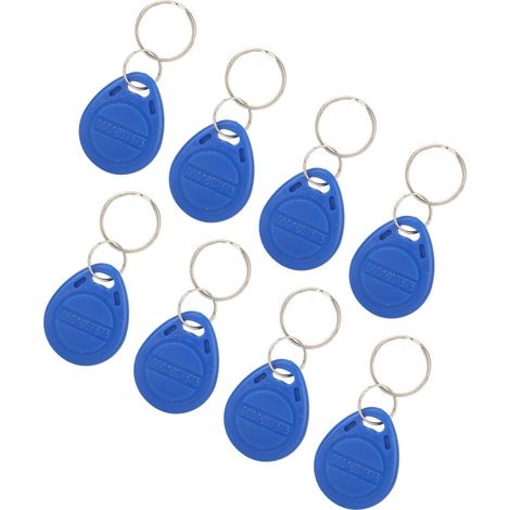 100 porte-clés bleus RFID avec carte de proximité pour contrôle d'accès (carte d'identité) (1/5)