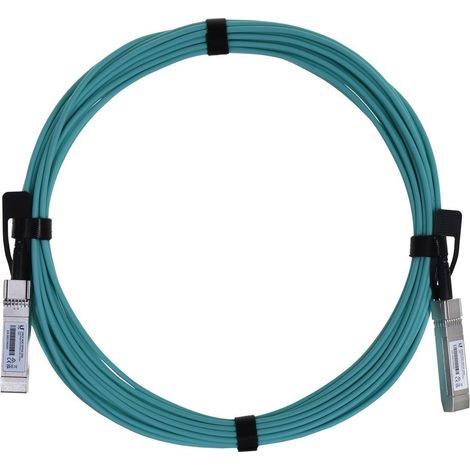 Câble InfiniBand/fibre optique Ubiquiti UACC-AOC-SFP28-10M, couleur turquoise (1/3)