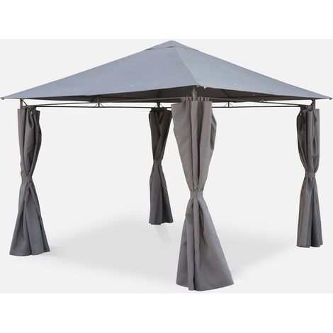 Gazebo de jardín con cortinas 3x3m (1/5)