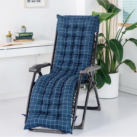 Coussin de Chaise Longue de Patio, Coussins de Chaise Longue d'intérieur/extérieur Coussin de canapé de Chaise à Bascule, Coussin de Banc de balançoire de Chaise (Blue 48 155cm) (1/5)