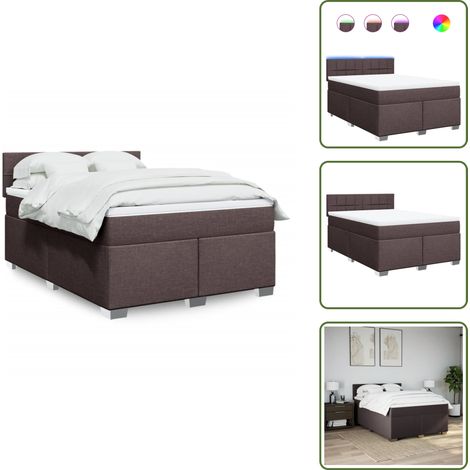 Sommier à lattes de lit avec matelas Marron foncé 160x200 cm - Sommier À Lattes De Lit - Sommiers À Lattes De Lit - Lit - Meuble De Chambre À Coucher (1/5)