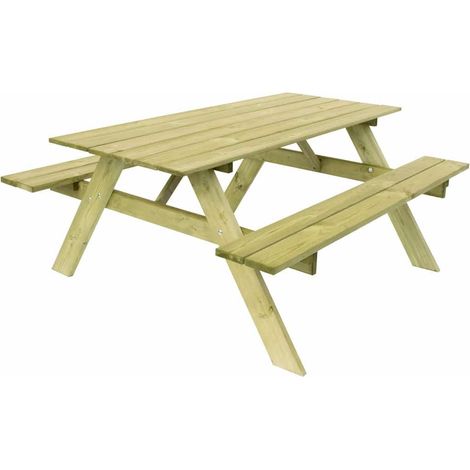 Picknicktisch aus behandeltem Holz Gardiun Essential 165x154x75 cm 20/25 mm 6-8 Personen