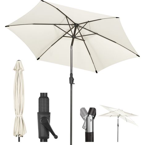 Sonnenschirm 270cm Gartenschirm knickbar Marktschirm mit Kurbelmechanismus, UPF 50+ (1/5)