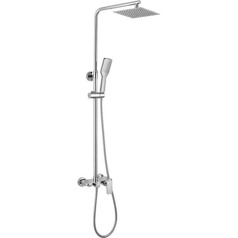 Kibath Columna Ducha monomando DUA cuadrada de 79-125 cm acabado CROMO brillo fabricado en latón (1/5)