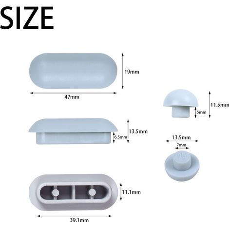 8 Pièces Tampon Universel pour Siège de Toilette Universel Chocs Kit de Tampon Abattant WC Plastique Toilette Pare-chocs Remplacement