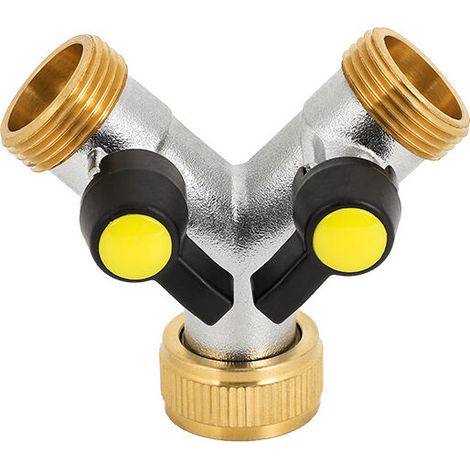 Robinet double pour jardin et machine à laver, robinet à double sortie, adaptateur pour tuyau d'arrosage et machine à laver, cuisine (1/5)