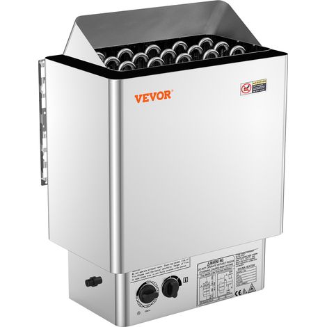 Poêle de Sauna Électrique Portable Inox, 8 kW, 400 V 3 N, avec Minuterie 3 h, Contrôleur Intégré, 110℃ Max, pour Sauna 8-12 m³, Utilisation Commerciale de Douche Spa Hôtel, Pierres Non Incluses (1/5)