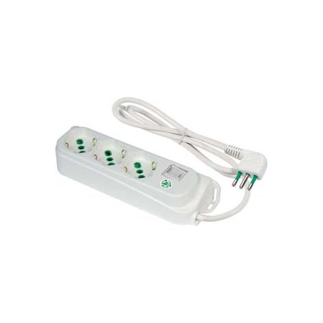 MULTIPRESA 3 POSTI BIPASSO + SCHUKO CON INTERRUT LINEA RETAIL BIANCA- - bianca 474604 - 2 pezzi FANTON