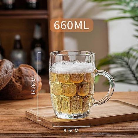 Chope à bière classique 660 ml avec anse usage quotidien