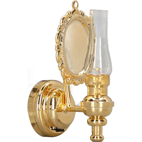 Lampadaire mural pour maison de poupée, style rétro européen 1:12, lumière LED chaude, haute luminosité, accessoire de décoration avec détails réalistes (1/5)