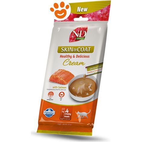 Farmina Cat N&D Quinoa Skin&Coat Cream al Salmone - Bustina 60 Gr - Snack