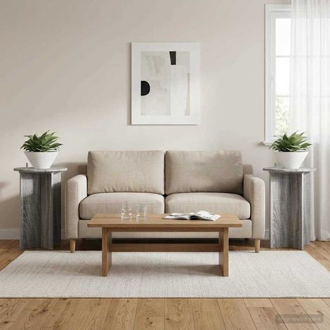 vidaXL Supporto per piante 2 pcs Grigio Sonoma Ø40 x 60 cm