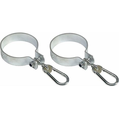 Lot de 2 crochets de balançoire avec mousqueton pour poutres rondes Ø 5 cm (1/5)