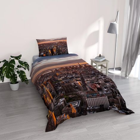 Parure Housse de Couette en Microfibre avec Impression numérique Goodnight, Manhattan (1/5)